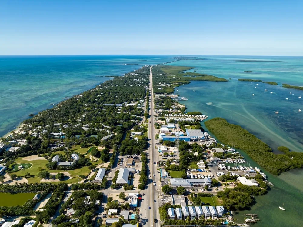 Aerial view of Islamorada in Florida Keys